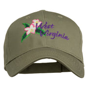 USA State West Virginia Flower Embroidered Low Profile Cap