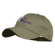 USA State West Virginia Flower Embroidered Low Profile Cap