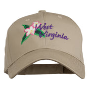 USA State West Virginia Flower Embroidered Low Profile Cap