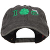 I Love Beer with Shamrock Embroidered Washed Cap