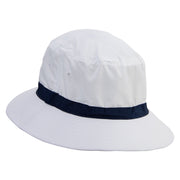 Fishing Fly Embroidered Oversized Water Repellent Brushed Golf Hat - White-Navy XL