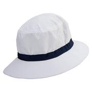 Fishing Fly Embroidered Oversized Water Repellent Brushed Golf Hat - White-Navy XL