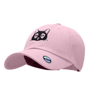 Cat Embroidered Unstructured Cotton Twill Cap