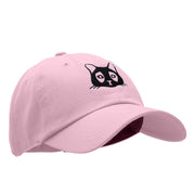 Cat Embroidered Unstructured Cotton Twill Cap