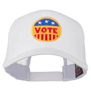 Vote Button Embroidered Mesh Back Cap