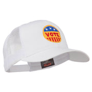 Vote Button Embroidered Mesh Back Cap