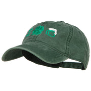 I Love Beer with Shamrock Embroidered Washed Cap