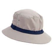 Fishing Fly Embroidered Oversized Water Repellent Brushed Golf Hat - Khaki-Navy XL