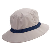 Fishing Fly Embroidered Oversized Water Repellent Brushed Golf Hat - Khaki-Navy XL