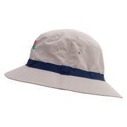 Fishing Fly Embroidered Oversized Water Repellent Brushed Golf Hat - Khaki-Navy XL