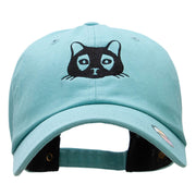 Cat Embroidered Unstructured Cotton Twill Cap