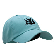 Cat Embroidered Unstructured Cotton Twill Cap