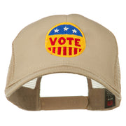 Vote Button Embroidered Mesh Back Cap