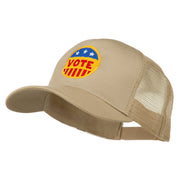 Vote Button Embroidered Mesh Back Cap