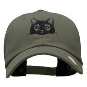 Cat Embroidered Unstructured Cotton Twill Cap