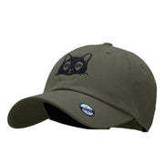 Cat Embroidered Unstructured Cotton Twill Cap