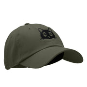 Cat Embroidered Unstructured Cotton Twill Cap