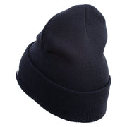 Licensed 82nd Airborne Veteran Embroidered 12 Inch Long Knitted Beanie - Navy OSFM