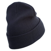 Licensed 82nd Airborne Veteran Embroidered 12 Inch Long Knitted Beanie - Navy OSFM