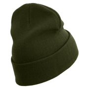 Licensed 82nd Airborne Veteran Embroidered 12 Inch Long Knitted Beanie - Olive OSFM