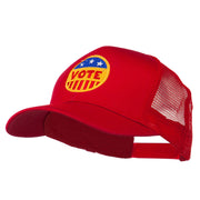 Vote Button Embroidered Mesh Back Cap