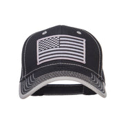 Silver American Flag Patched Superior Cotton Cap