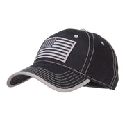 Silver American Flag Patched Superior Cotton Cap