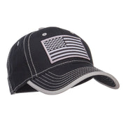 Silver American Flag Patched Superior Cotton Cap