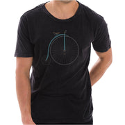 Retro High Wheel Bike Graphic Design Unisex Ring Spun Cotton Vintage Short Sleeve Crewneck Tee Shirt