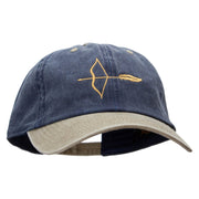 Archery and a Bow Embroidered Pigment Dyed Wash Cap - Navy-Khaki OSFM