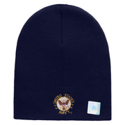 Licensed US Navy Circle Symbol Embroidered Short Beanie Made in USA