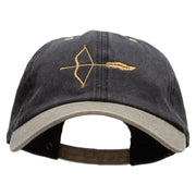 Archery and a Bow Embroidered Pigment Dyed Wash Cap - Black-Khaki OSFM