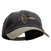 Archery and a Bow Embroidered Pigment Dyed Wash Cap - Black-Khaki OSFM