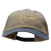 Archery and a Bow Embroidered Pigment Dyed Wash Cap - Khaki-Navy OSFM