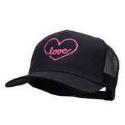 Love Nouveau Embroidered Solid Cotton Twill 5 panel Mesh Back Cap