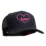 Love Nouveau Embroidered Solid Cotton Twill 5 panel Mesh Back Cap