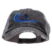 Surfing Man Embroidered Low Profile Special Cotton Mesh Cap - Black OSFM