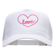 Love Nouveau Embroidered Solid Cotton Twill 5 panel Mesh Back Cap