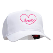 Love Nouveau Embroidered Solid Cotton Twill 5 panel Mesh Back Cap