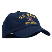 US Navy Retired Embroidered Pet Spun Cap