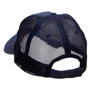 Surfing Man Embroidered Low Profile Special Cotton Mesh Cap - Navy OSFM