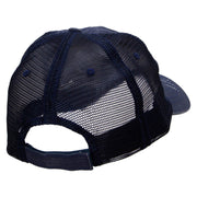 Surfing Man Embroidered Low Profile Special Cotton Mesh Cap - Navy OSFM