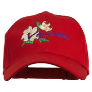 USA State Virginia Flowers Dogwood Embroidered Organic Cotton Cap