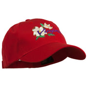 USA State Virginia Flowers Dogwood Embroidered Organic Cotton Cap