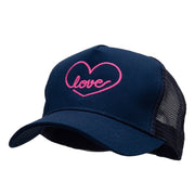 Love Nouveau Embroidered Solid Cotton Twill 5 panel Mesh Back Cap