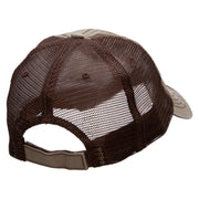 Surfing Man Embroidered Low Profile Special Cotton Mesh Cap - Khaki-Brown OSFM