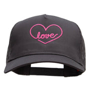 Love Nouveau Embroidered Solid Cotton Twill 5 panel Mesh Back Cap