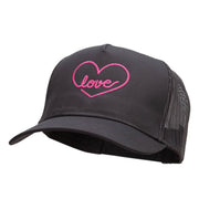 Love Nouveau Embroidered Solid Cotton Twill 5 panel Mesh Back Cap