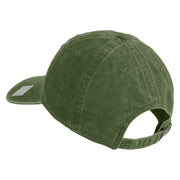 US Navy Retired Embroidered Washed Solid Pigment Dyed Cotton Twill Brass Buckle Cap - Olive OSFM