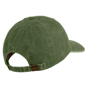US Navy Retired Embroidered Washed Solid Pigment Dyed Cotton Twill Brass Buckle Cap - Olive OSFM